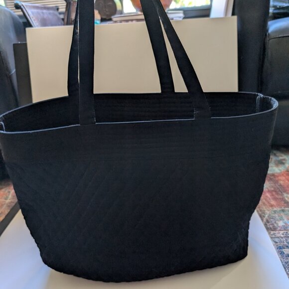 Vera Bradley Black Quilted Weekender Tote Bag with Leopard Inside - Picture 8 of 16